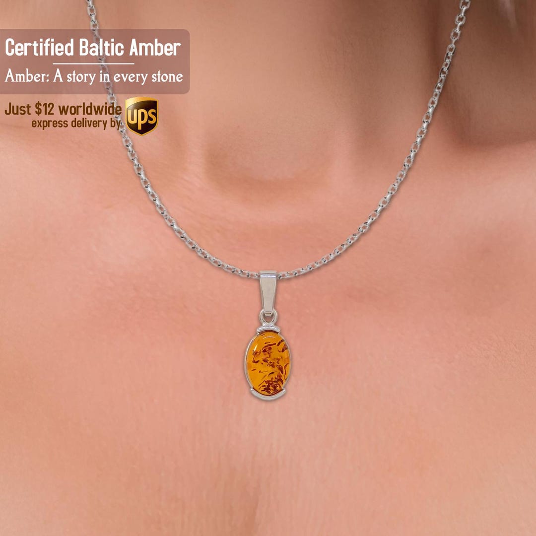 Buy Honey Amber Necklace Amber Jewellery Real Amber Jewelry Gift  Jewelry Baltic Amber Pendant Amber Silver Jewelry Online in India