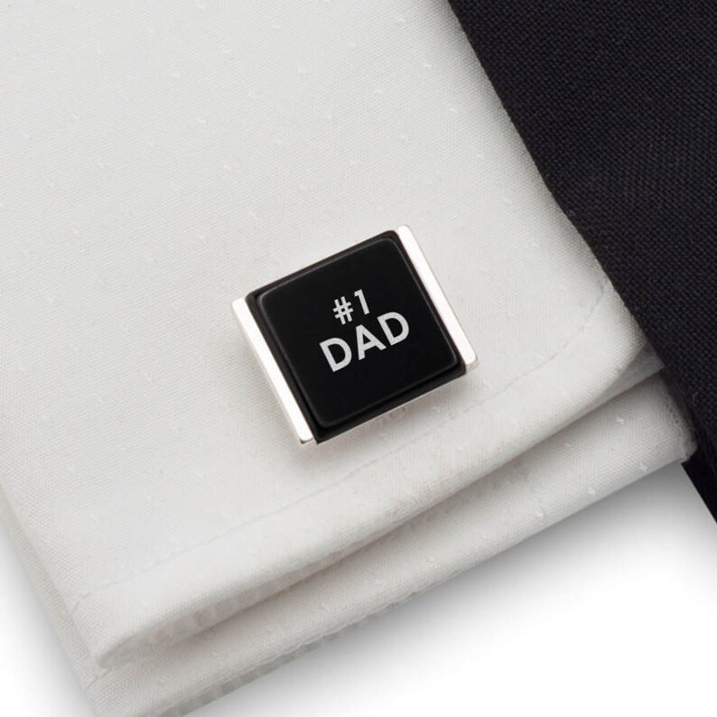Sterling Silver cufflinks Father/'s Day Gift ideas Onyx stone cufflinks Custom Gift for Dad Husband Gift Grandpa Gift Gift for Dad