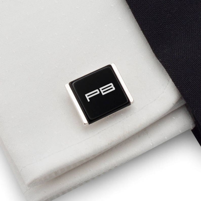 Birthday Gift idea Jedi initials Custom Cufflinks Silver Cufflinks Star Wars cufflinks Gift for Men Porsche Personalized Cufflinks