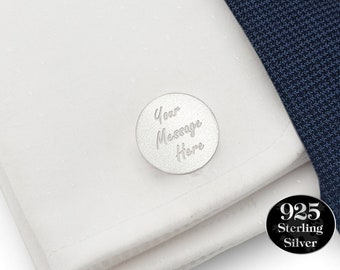 Personalized cufflinks, Engraved cufflinks, 925 silver cufflinks, Groom Cufflinks, Mens cufflinks, Gift for Him, Wedding Cufflinks