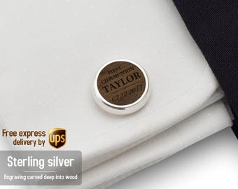 Första nattvardspresenter för pojkar - Första nattvardspresent pojke - Personliga manschettknappar i sterlingsilver - Konfirmationspresenter för pojkar