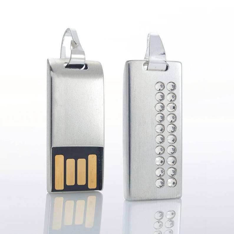 USB Flash Drive Necklace Sterling Silver Swarovski usb 832GB Etsy