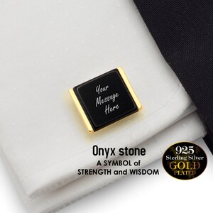 Gold Cufflinks,5 Year Anniversary,5th Anniversary Gift for Him,Custom cuff links Gift for Him,Husband gift,Your massage engraved