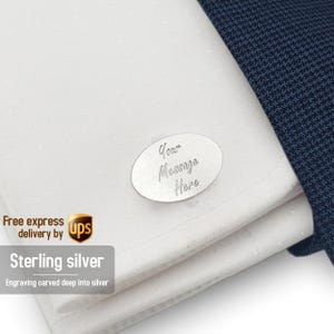 Gemelos grabados, Gemelos de plata 925, Gemelos personalizados, Gemelos de novio, Gemelos de hombre, Regalo para él, Gemelos de boda