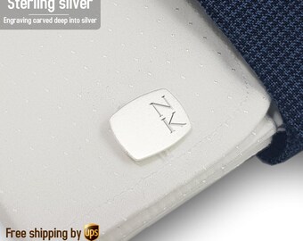 Engrave cufflink - Sterling Silver Cufflinks - Rectangular Cuff link Personalised - Man cufflinks - Custom cuff links
