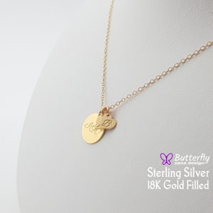 Mother&#39;s Necklace with Kids Initials - Personalized Heart Necklace for new Mom Gift - Initial Necklace - Gold, Silver Necklace