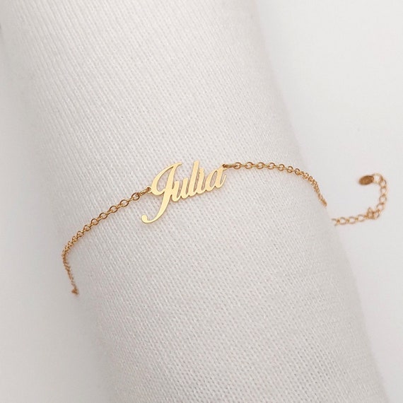 Buy Minimalist Custom Name Bracelet in Gold / Silver / Rose Gold  Personalized Couples Bff Friendship Customized Chain Bracelet Name Bracelets  Online in India - Etsy