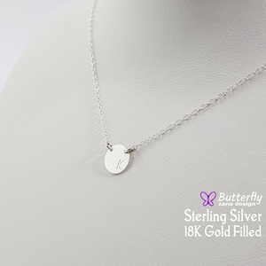 Collar de círculo personalizado - Collar inicial minimalista - Colgante de letras grabadas todos los días - Colgante largo en capas