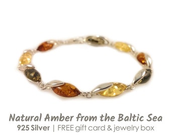 Beste vriend cadeau, veelkleurige amber armband, mode armbanden, vriend cadeau, cadeau voor haar, amber armband, kleur zilveren armband