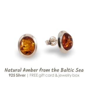 Gift For Wife, Amber stud earrings, Womens earrings, Birthday gift, Gemstone earrings, Stone earrings, Amber Jewellery, Gift Jewelry