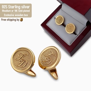 Gold cufflinks with a touch of luxury - Cufflinks personalized - Initial cufflinks - Mens cufflinks - engraved cufflinks