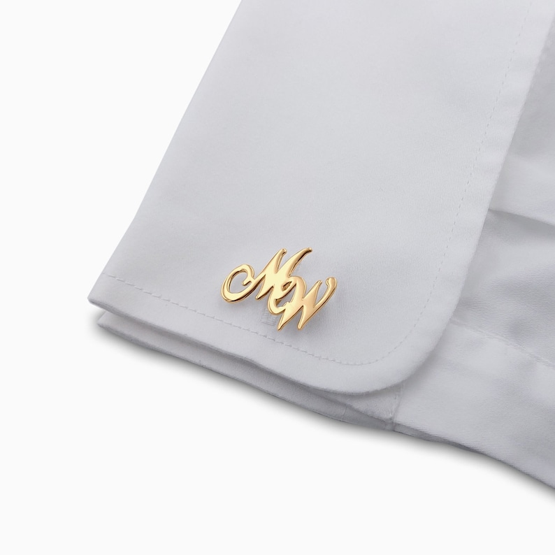 Sterling Silver Initial Cufflinks Groom & Groomsmen gifts Personalized Name Cufflinks Wedding Cufflinks image 9