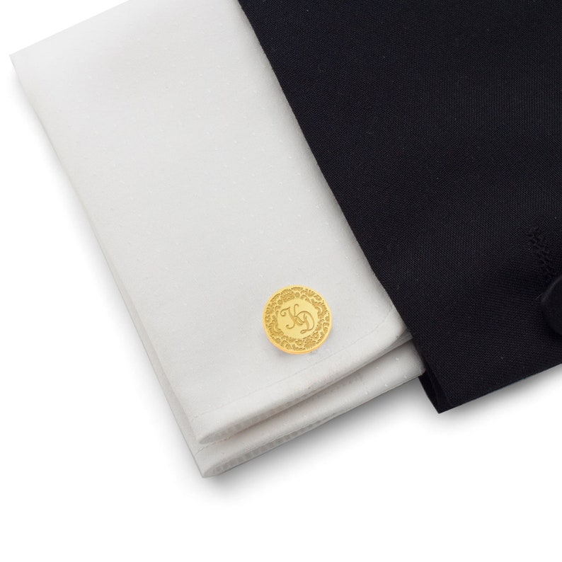 Custom Gold Cufflinks Women/'s cufflinks Personalized cufflinks Folk cufflinks for Women ladies cufflinks Engraved Initials