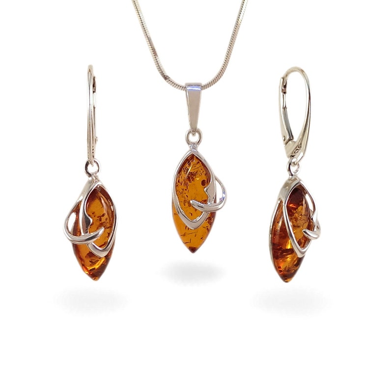 Amber set Pendant High order Necklace amber jewelry Earrings Ranking integrated 1st place Baltic