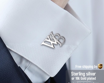 Cufflinks for Groom groomsmen - Personalized Name Cufflinks - Sterling Cufflinks - Personalized Gift for Mens wedding