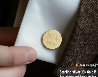 30th Anniversary Gift for Husband - 30 Year Anniversary - Custom Cufflinks - Sterling Cufflinks 18kt gold plated