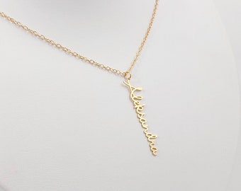 Cadena colgante de nombre de oro para niñas, cadena de nombre de oro, oro de collar de nombre personalizado, collar de nombre personalizado, collar de nombre delicado