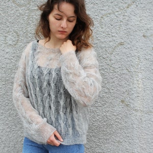 Mohair Sweater PDF Knitting Pattern Printable Oversized Cable Knit ...