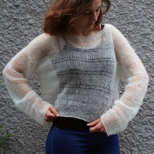 Oversized Cable Knit Fuzzy Mohair Sweater Pullover, Loose Oversized Cable Knit Fuzzy Mohair Sweater Pullover, Loose