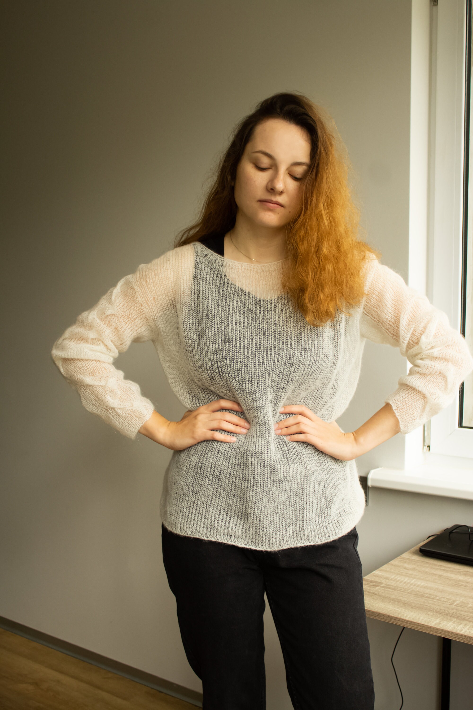 ニット/セーター Sheer Mohair Logo Knit THE SHINZONE（ザ シンゾーン）の「THE SHINZONE MOHAIR SHEER