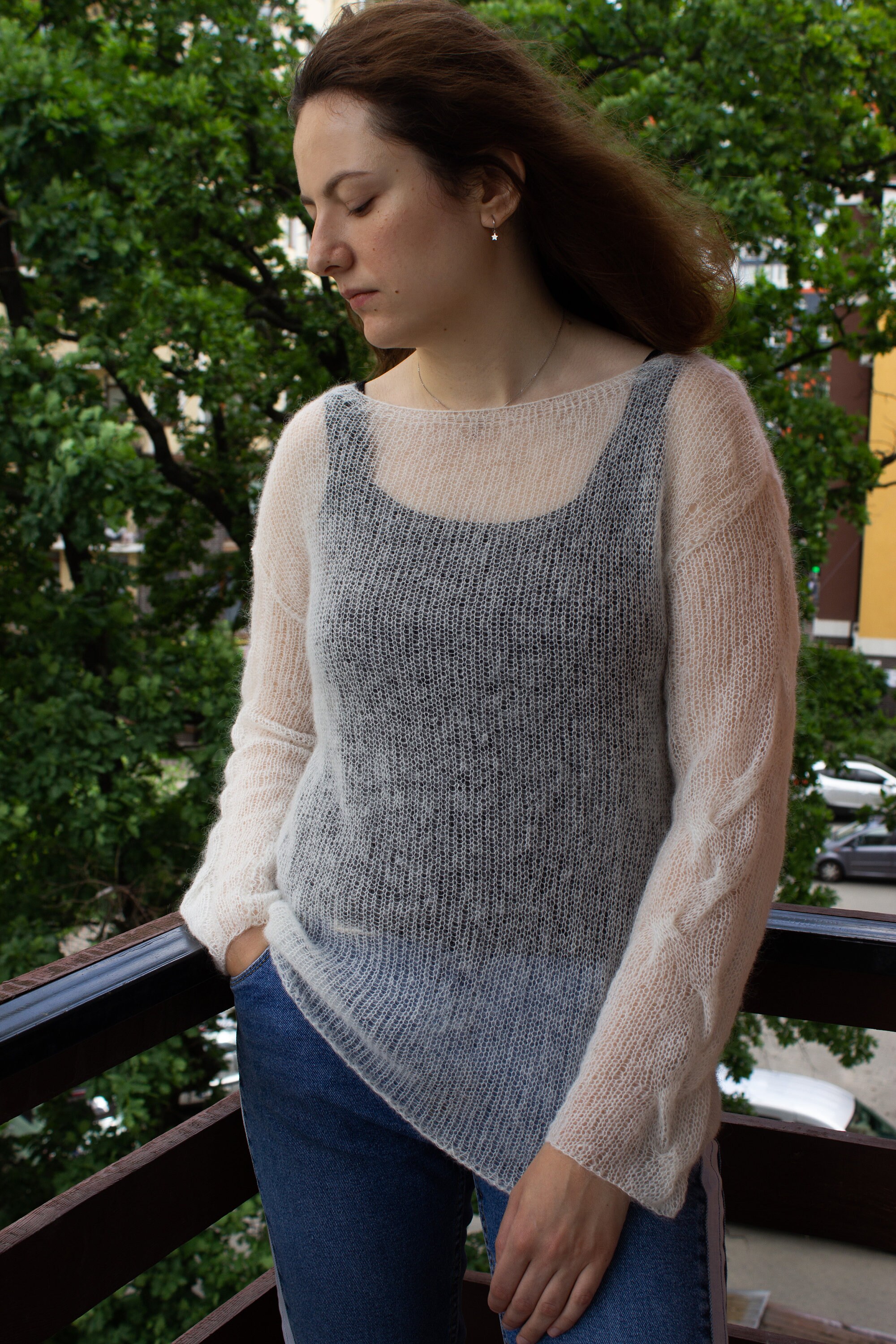ニット/セーター Sheer Mohair Logo Knit THE SHINZONE（ザ シンゾーン）の「THE SHINZONE MOHAIR SHEER