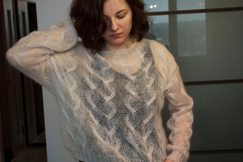 Boho Oversized Turtleneck Chunky Knit Sweater Cozy Sweater Long Sleeves