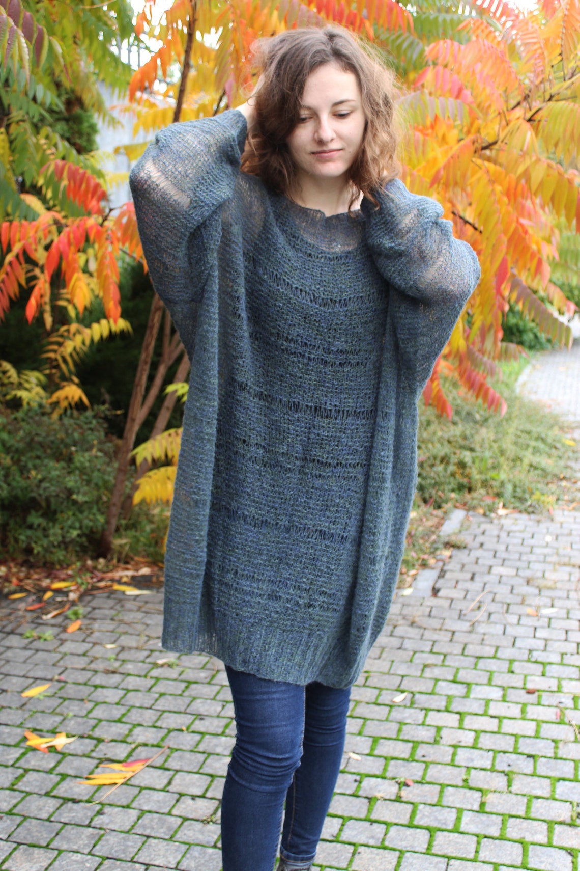 Mohair Alpaca Maxi Sweater Dress Plus Size Loose Knit Long - Etsy Sweden