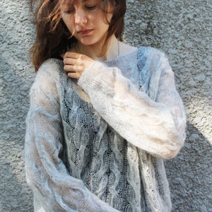 Mohair Sweater PDF Knitting Pattern Printable Oversized Cable Knit ...