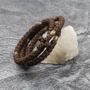 Braunes Soutache Chotki Armband 100 Knoten, Orthodoxes Gebets-Seil Kreuz Armband, christliches Armband, Komboskini Halskette, östlicher Rosenkranz