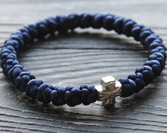 Orthodox Prayer Rope bracelet. 33 knots brojanica komboskini dark blue orthodox jewelry Christian bracelet