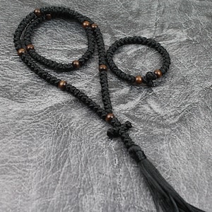 Black Orthodox Prayer Rope, Orthodox Rosary, Christian Rope for Deep Meditation and Spiritual Connection