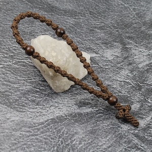 Brown Pocket Prayer Rope 33/50/100 knots stretched, Greek orthodox christian prayer rope, Christian chotki