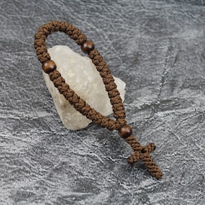 Brown Pocket Prayer Rope 33/50/100 knots, Greek orthodox christian prayer rope