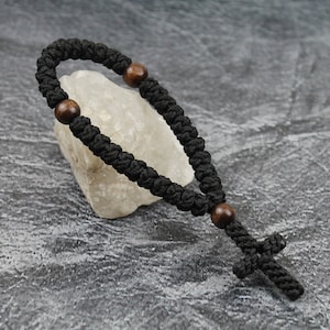Black Pocket Prayer Rope 33/50/100 knots, Greek orthodox christian prayer rope