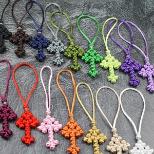 Orthodox Cross Keychain, Christian Keychain, Orthodox Prayer Rope cross, eastern church, Orthodox Gift, Christian Gifts