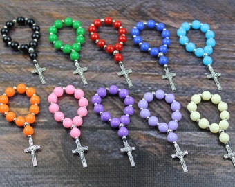 Christian Pocket Rosary, One Decade Rosary, Catholic rosary, St Benedict cross rosary, Mini rosary, Finger rosary