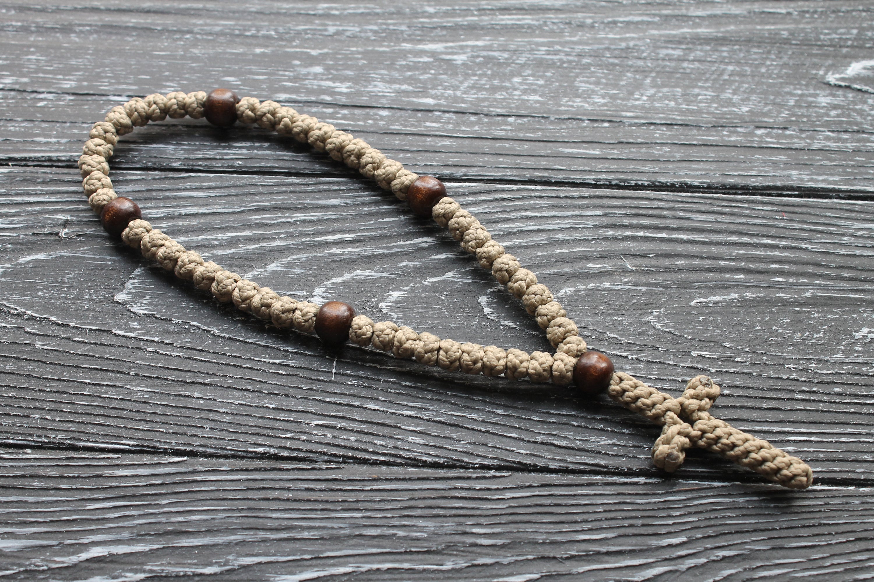 Corda Da Preghiera Ortodossa Komboskini - Benedetta E Fatta A Mano, Con Croce Del Monte Athos