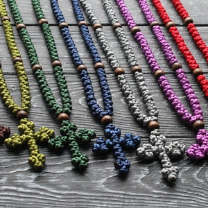 Orthodox Prayer Rope 100/150 knots, Orthodox komboskini, Christian knotted prayer rope, Black eastern rosary, Religious handmade  gift