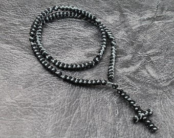 Rosary Cross necklace, Christian Prayer Rope 100 knots, komboskini necklace, Christian necklace
