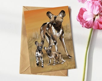 Greetings Card - Wild Dogs