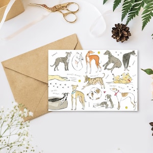 Carte de voeux - Lévrier/Whippet/Lurcher