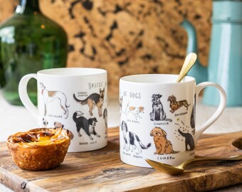 イギリスにて購入becca hall 犬種イラストマグカップ