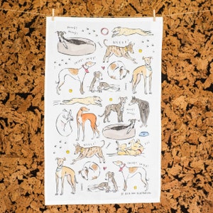 Tea Towel - Greyhound / Lurcher / Whippet