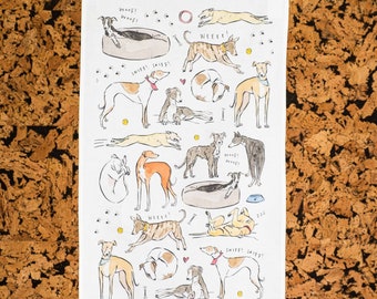 Tea Towel - Greyhound / Lurcher / Whippet