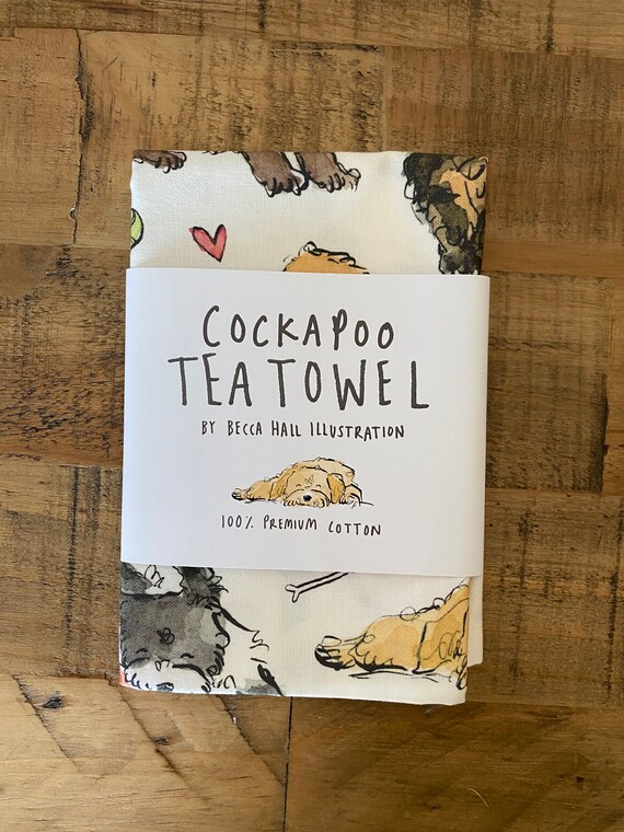 cockapoo tea towel