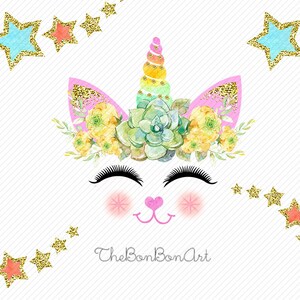 Watercolor Unicorn Clipart. Unicorn Printable. Golden Unicorns Gold ...