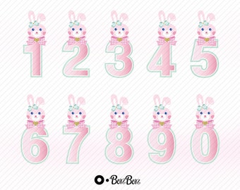 Easter Bunny Numbers, Birtday Numbers ,Bunny Numbers clipart, Easter clipart, Easter number, Rabbit Birthday clipart, bunny party clipart