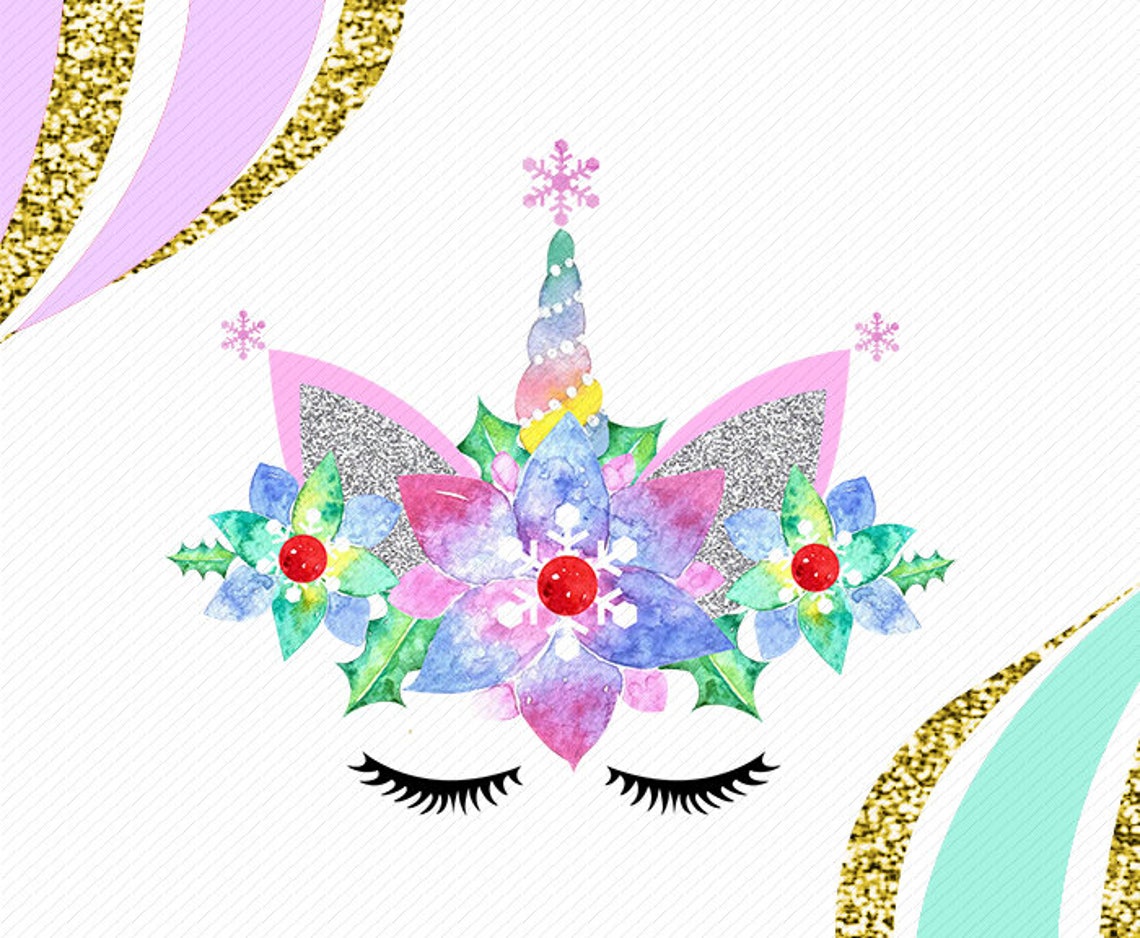 Watercolor Unicorn Clipart. Unicorn Printable. Unicorns Gold Digital ...