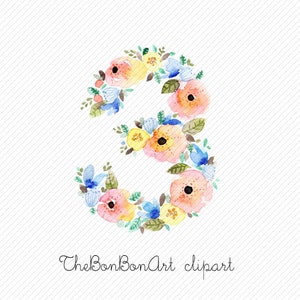 flower numbers watercolor clipart. floral numbers watercolor clipart. number three clipart. 16 watercolor clipart. number 16 clipart.