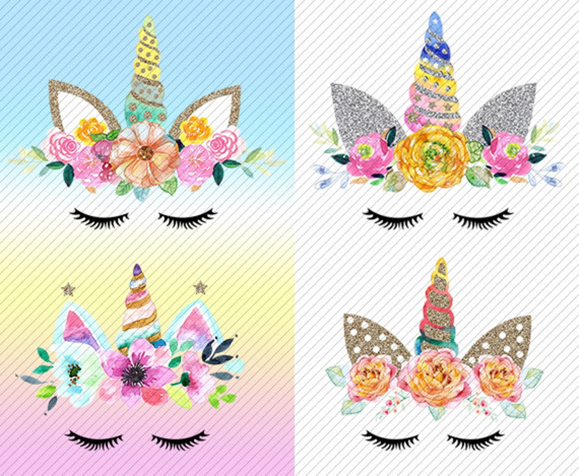 watercolor unicorn clipart unicorn printable golden